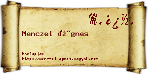 Menczel Ágnes névjegykártya