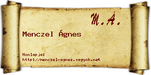 Menczel Ágnes névjegykártya