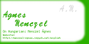agnes menczel business card