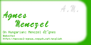 agnes menczel business card